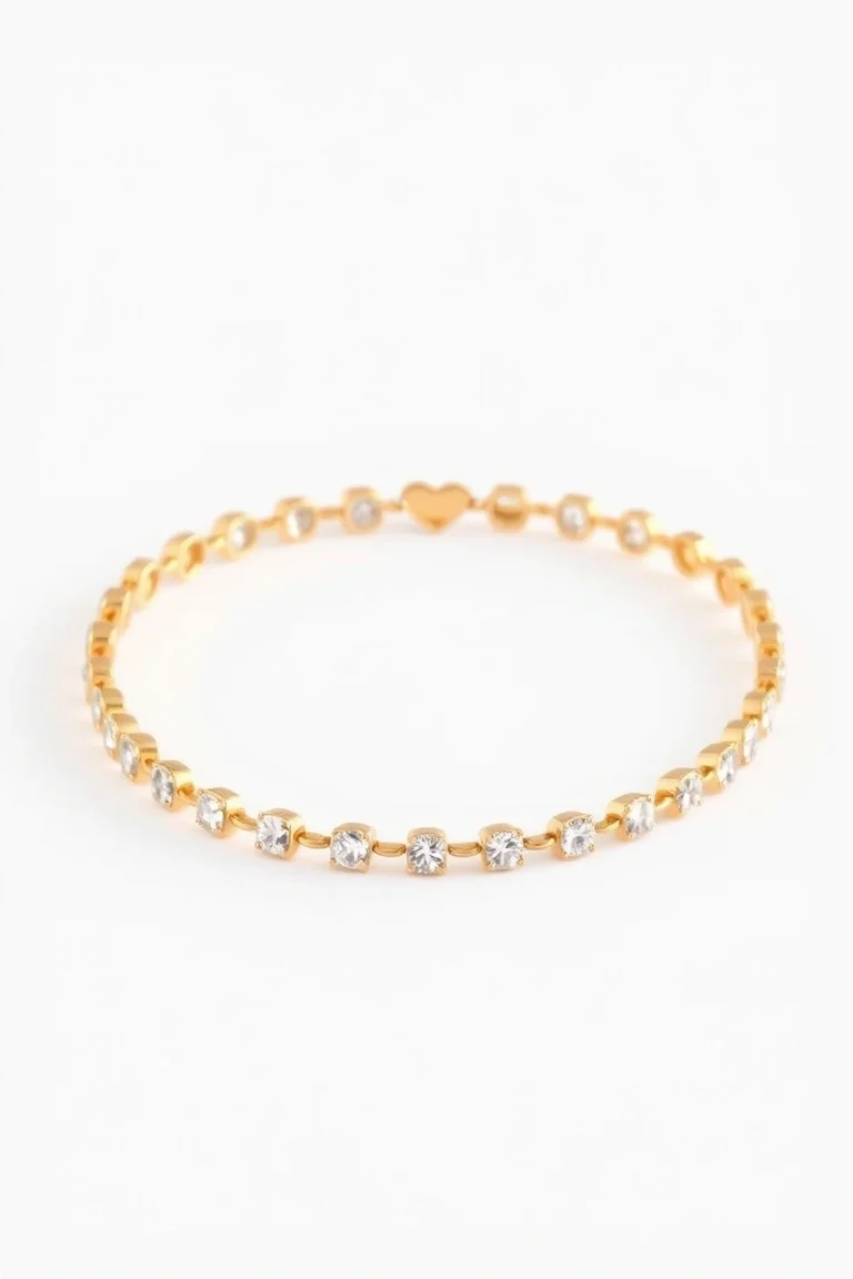 10K Heart Bracelet 7 In.