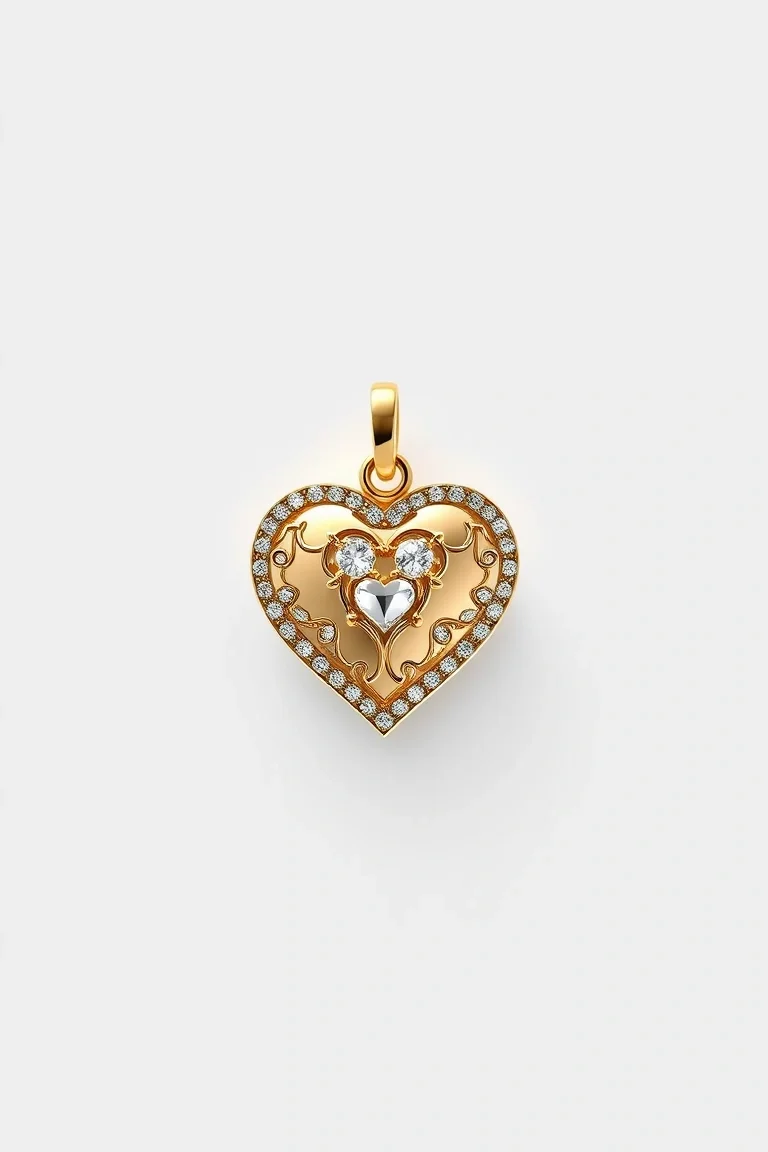 10K Heart Charm