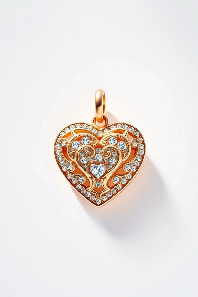 10K Heart Charm