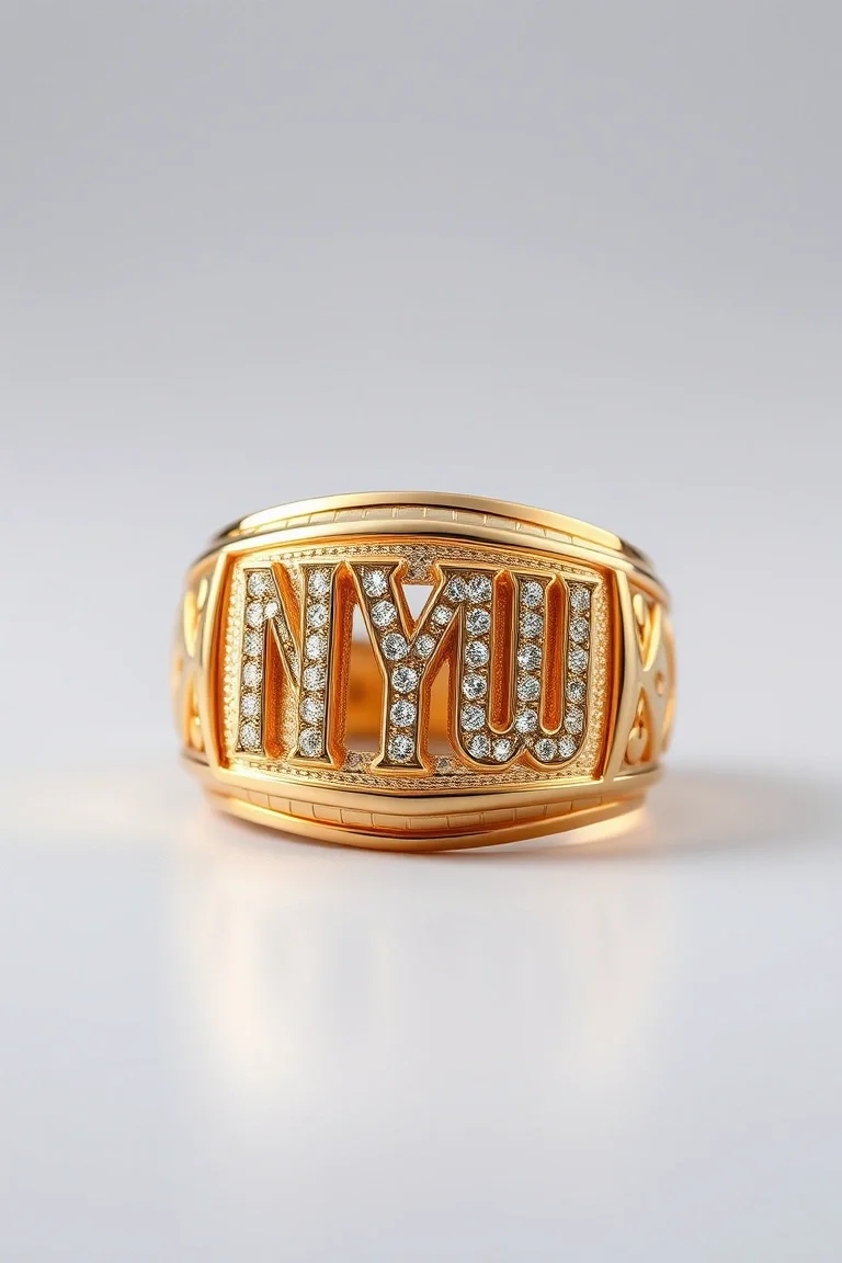 10K Polished New York Giants Band Ring