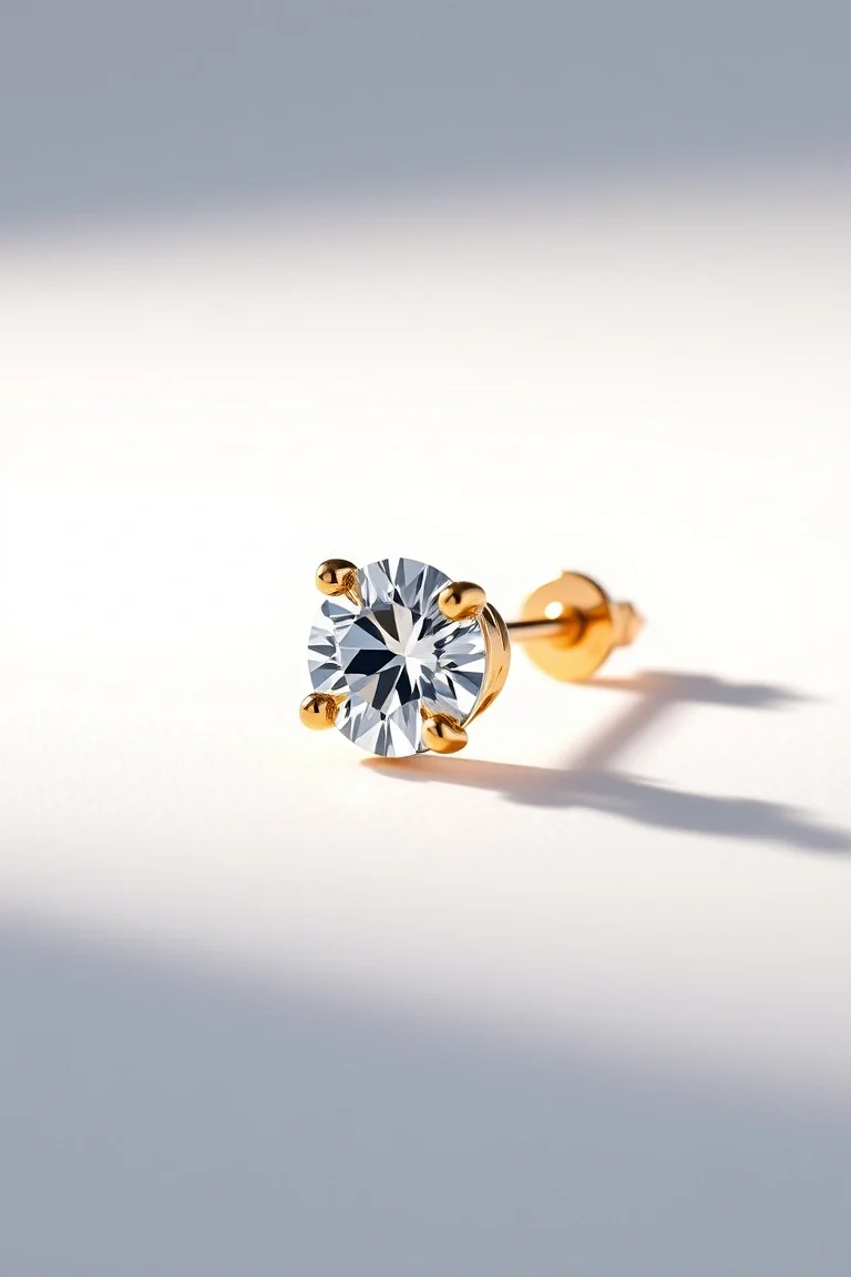 14K .075ct Single Stud Diamond Earring