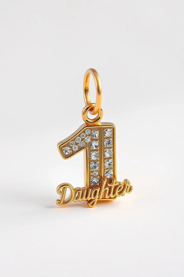 14K #1 Daughter Charm