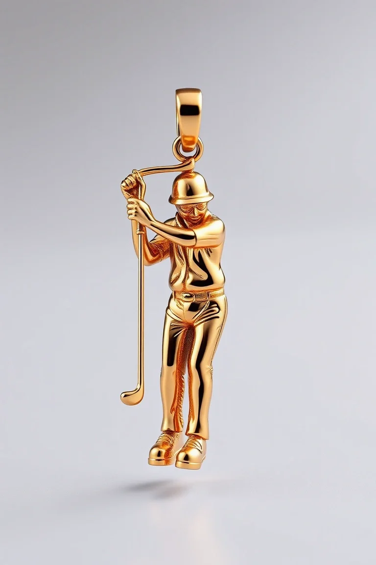 14K 1 In. Male Golfer Charm
