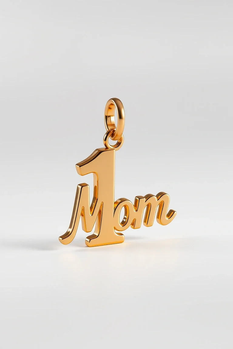 14K #1 Mom Charm