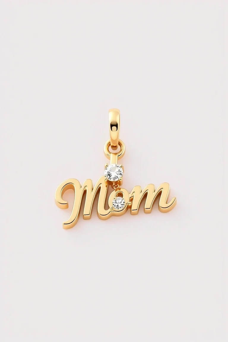 14K #1 Mom Charm With Diamond