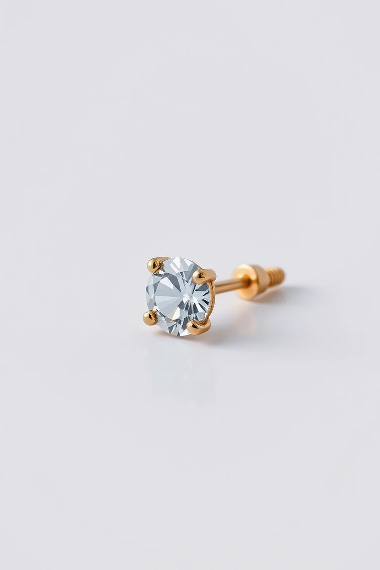 14K .10ct Single Stud Diamond Earring