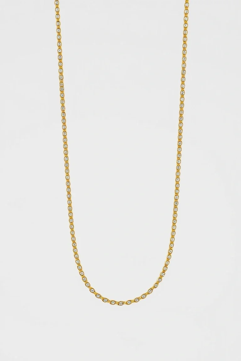 14K 1.4mm Two Tone Diamond Cut Snake Chain 18 In.