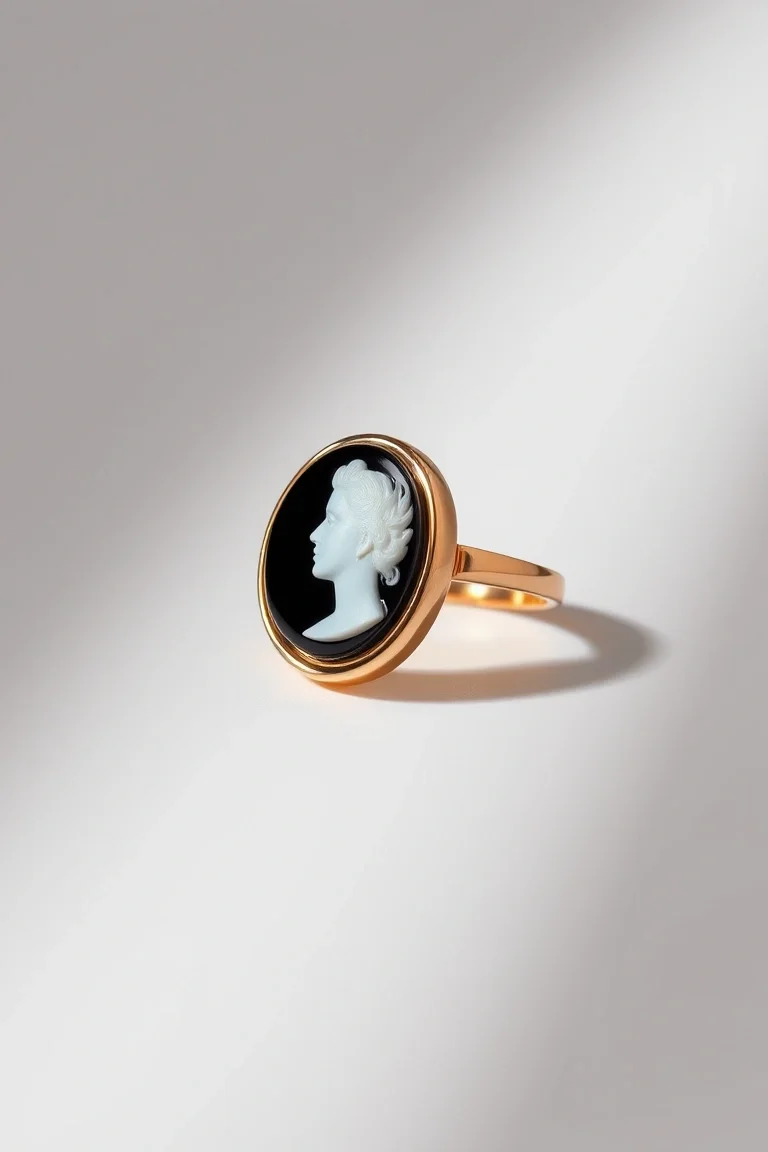 14K 1mm Cameo Rings