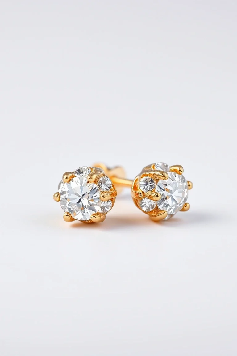 14K 1mm Diamond Cut Ball Earrings