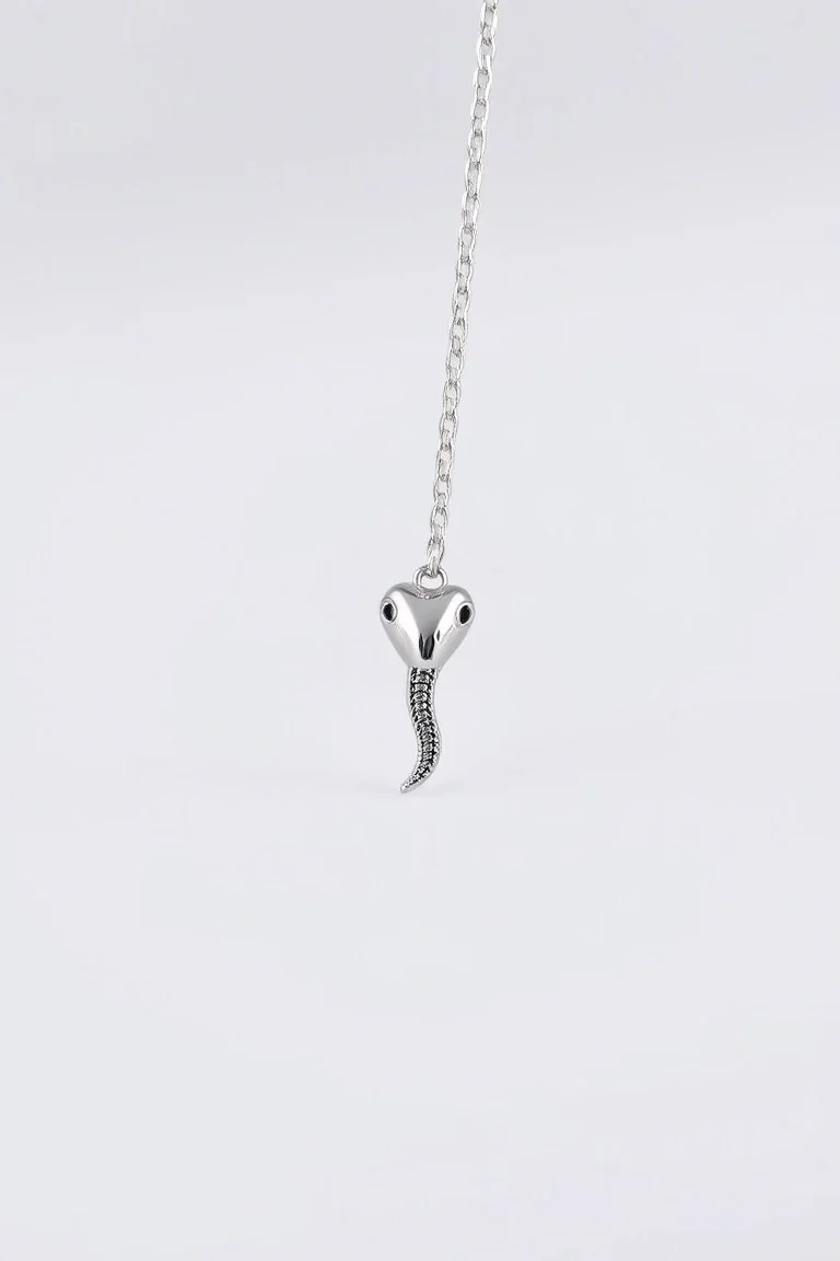 14K 1mm White Gold Snake Chain 8 In.