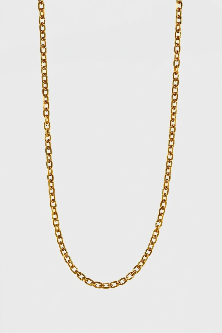 14K 2.75mm Light Weight Handmade Flat Chain 7 In.