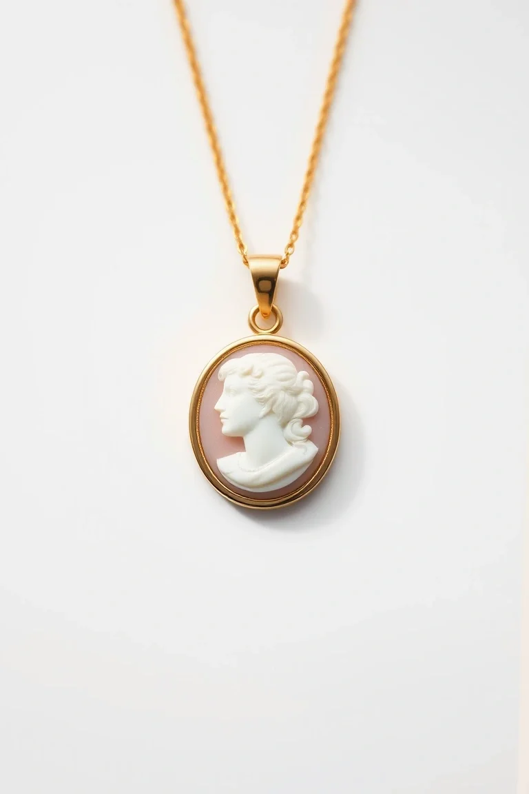 14K 2mm Cameo Pendant