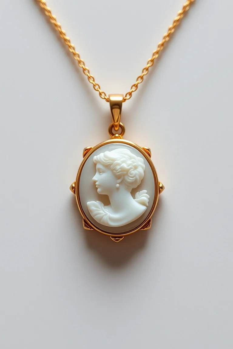 14K 2mm Cameo Pendant