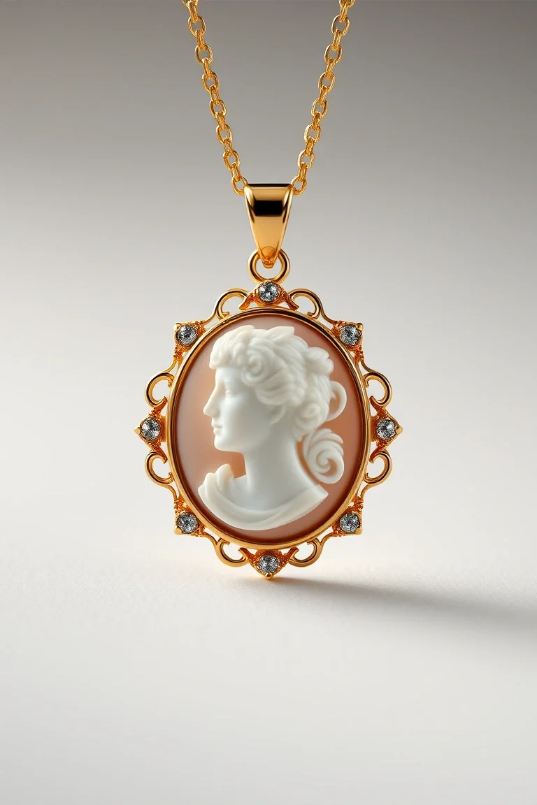 14K 2mm Cameo Pendant