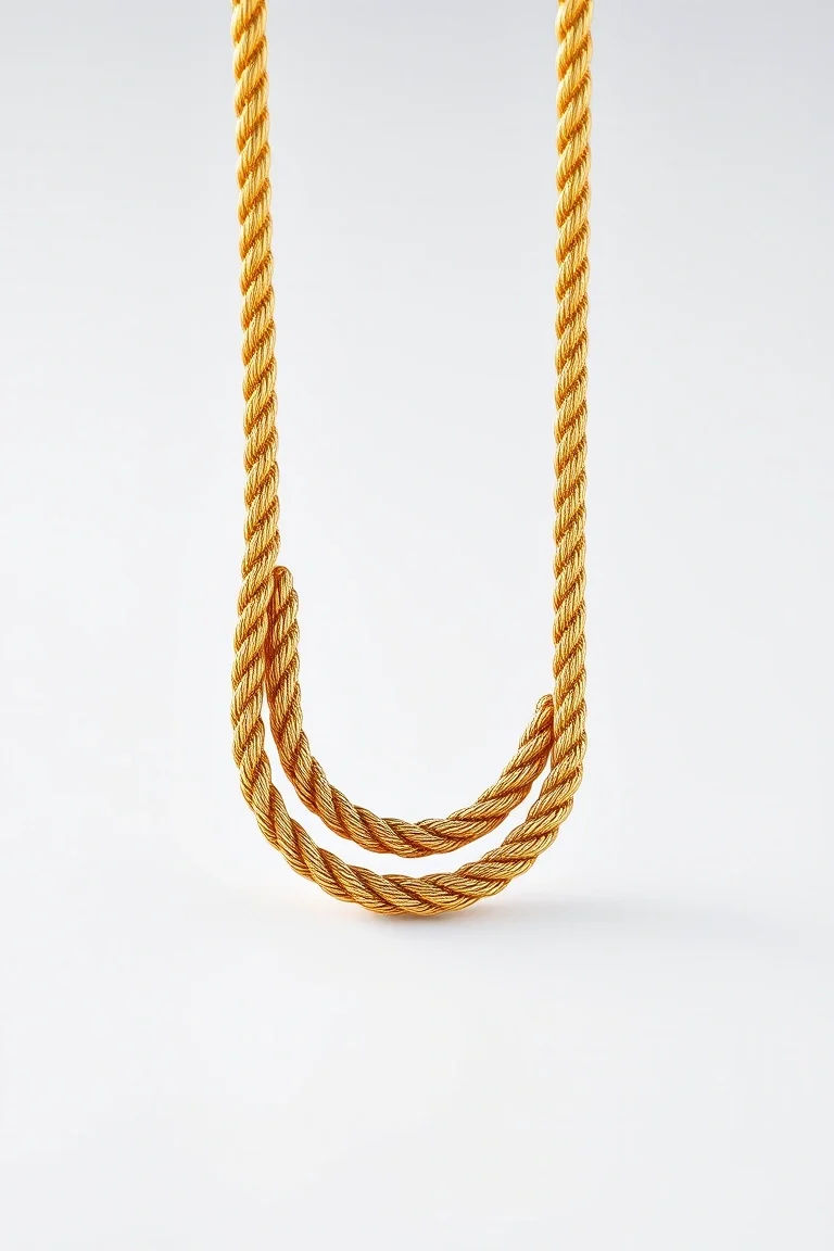 14K 2mm Double Strand Rope 8 In.