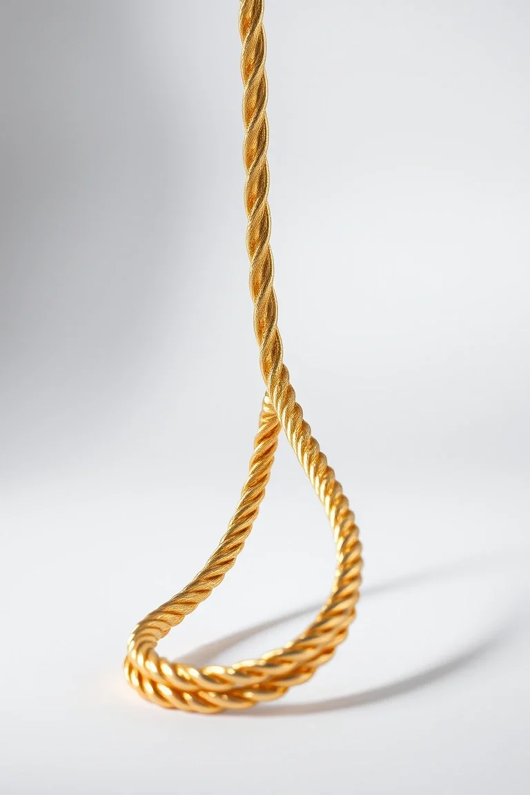 14K 2mm Triple Strand Rope 8 In.