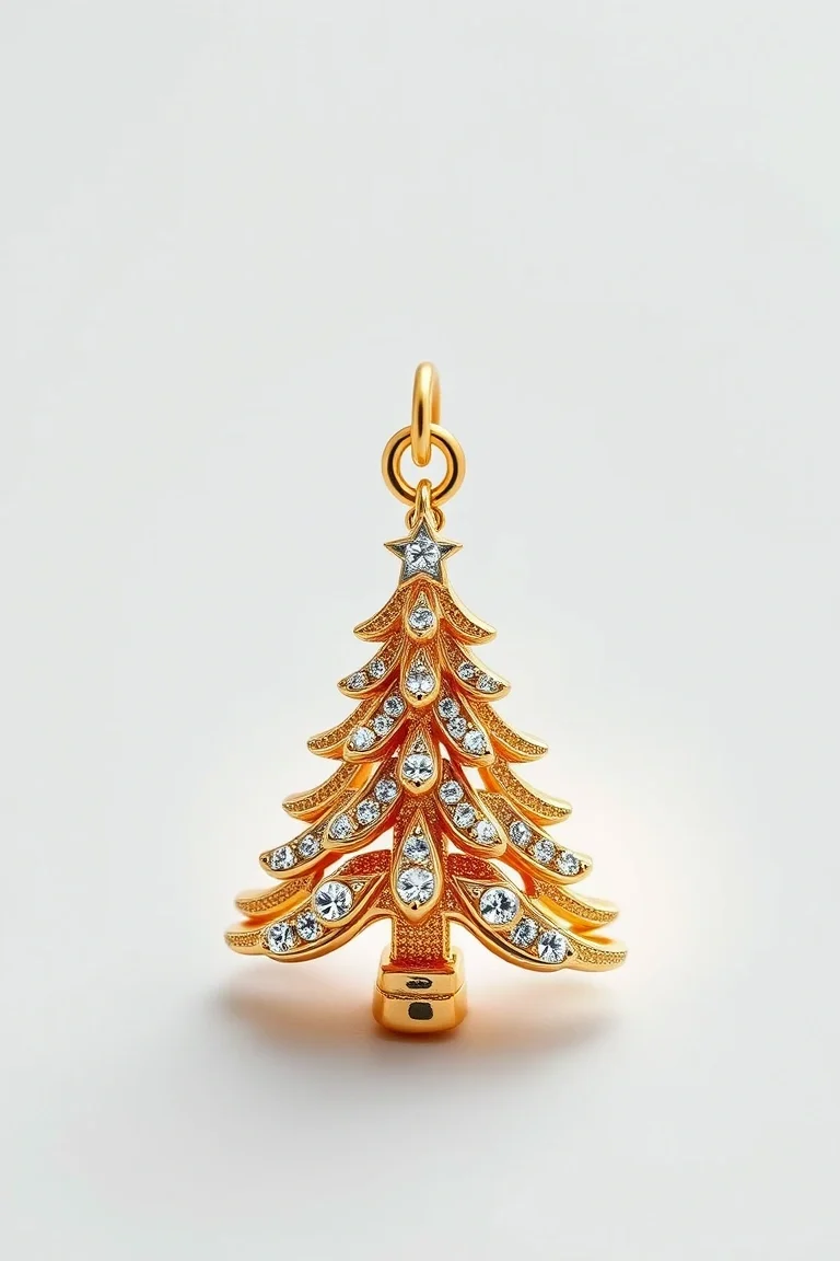 14K 3-D Christmas Tree Charm