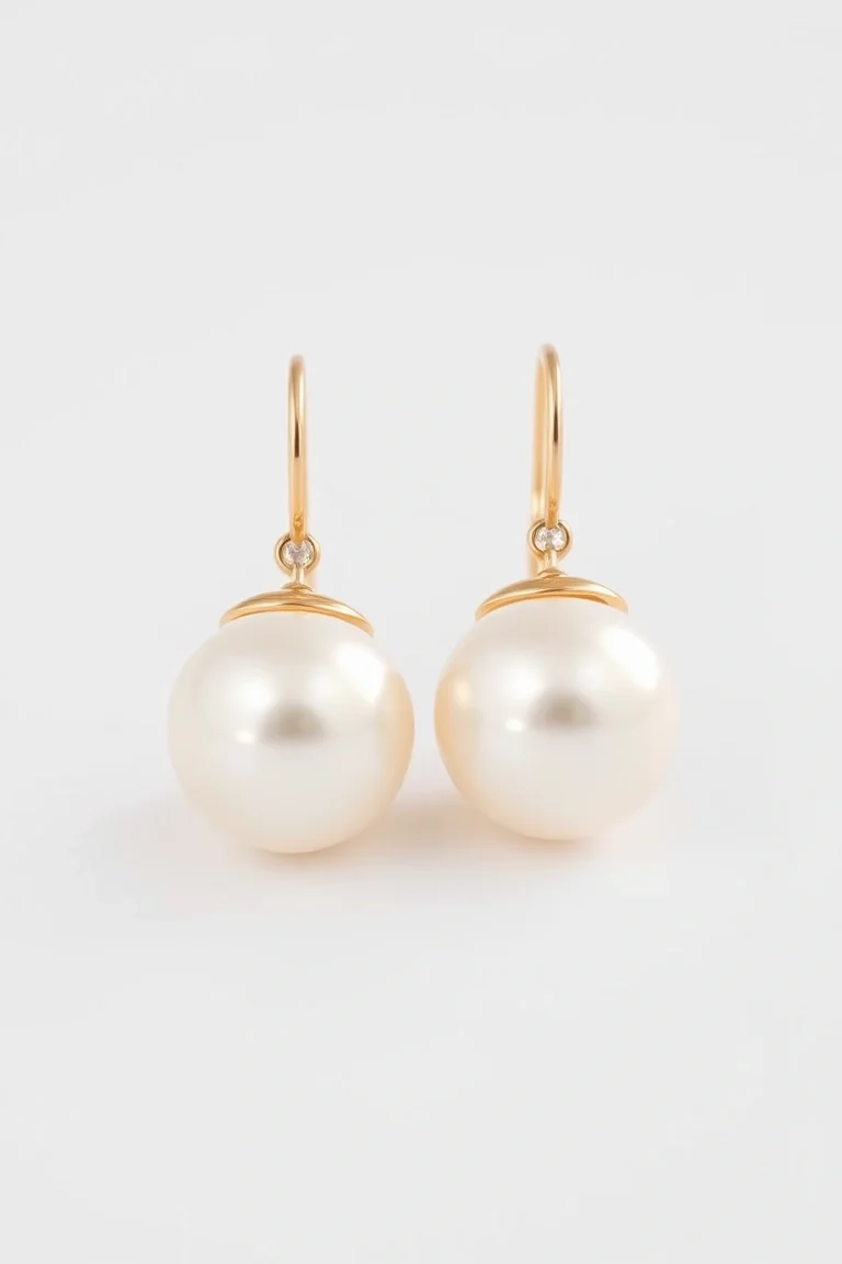 14K 3.00mm Full Round Pearl Earrings