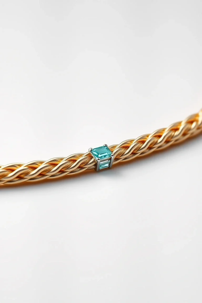 14K 3.25mm Emerald Cut Rope 8 In.