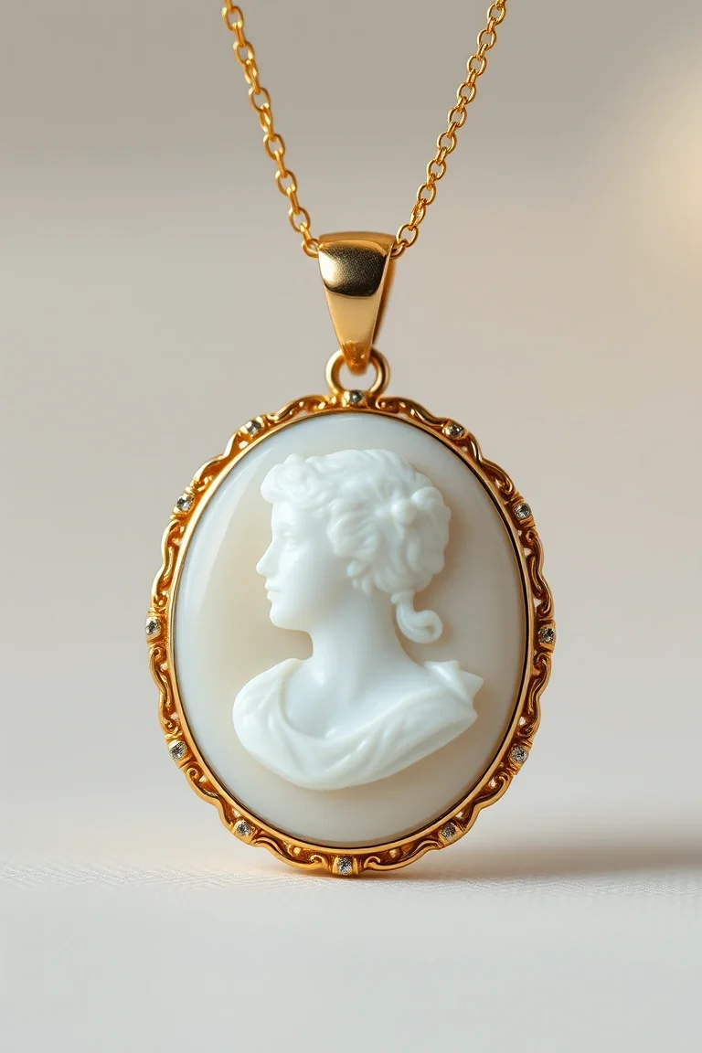 14K 3mm Cameo Pendant