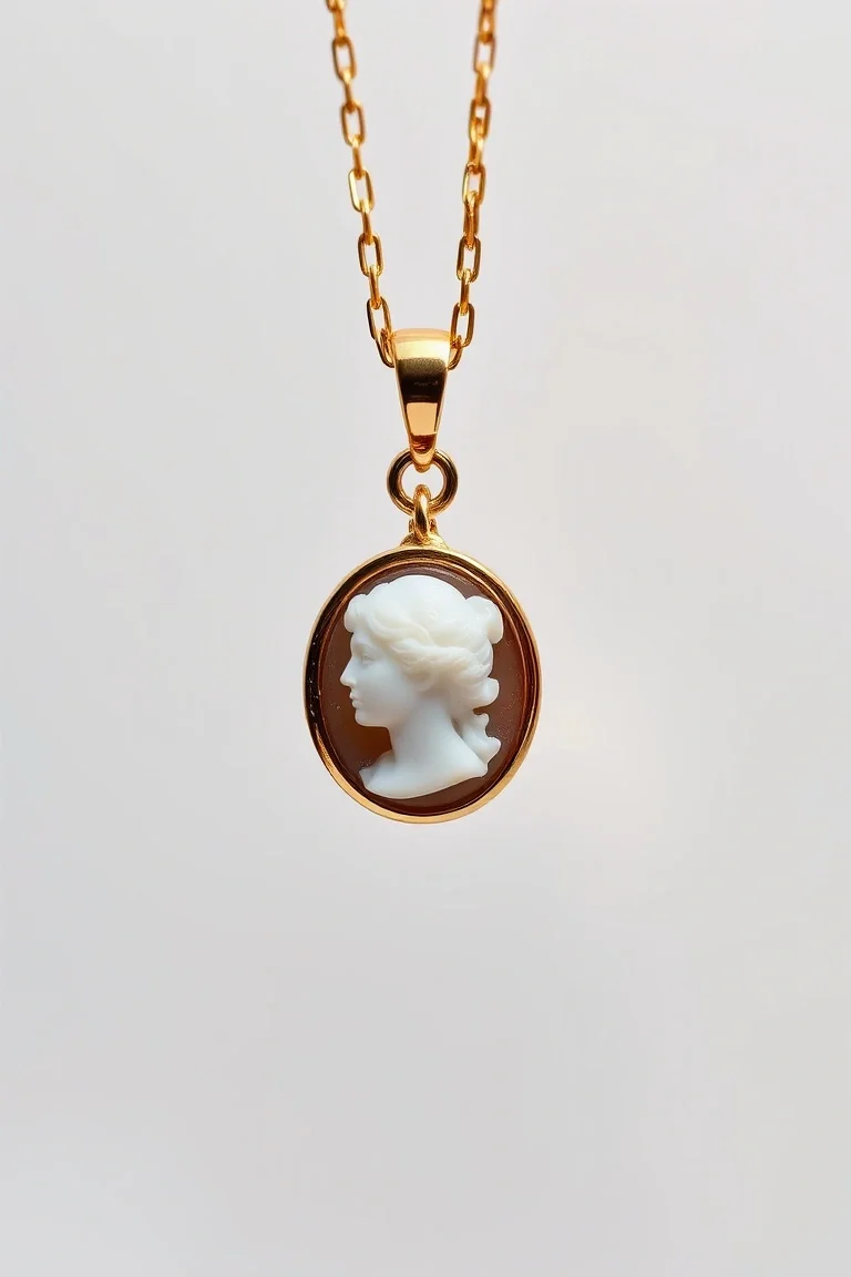 14K 3mm Cameo Pendant
