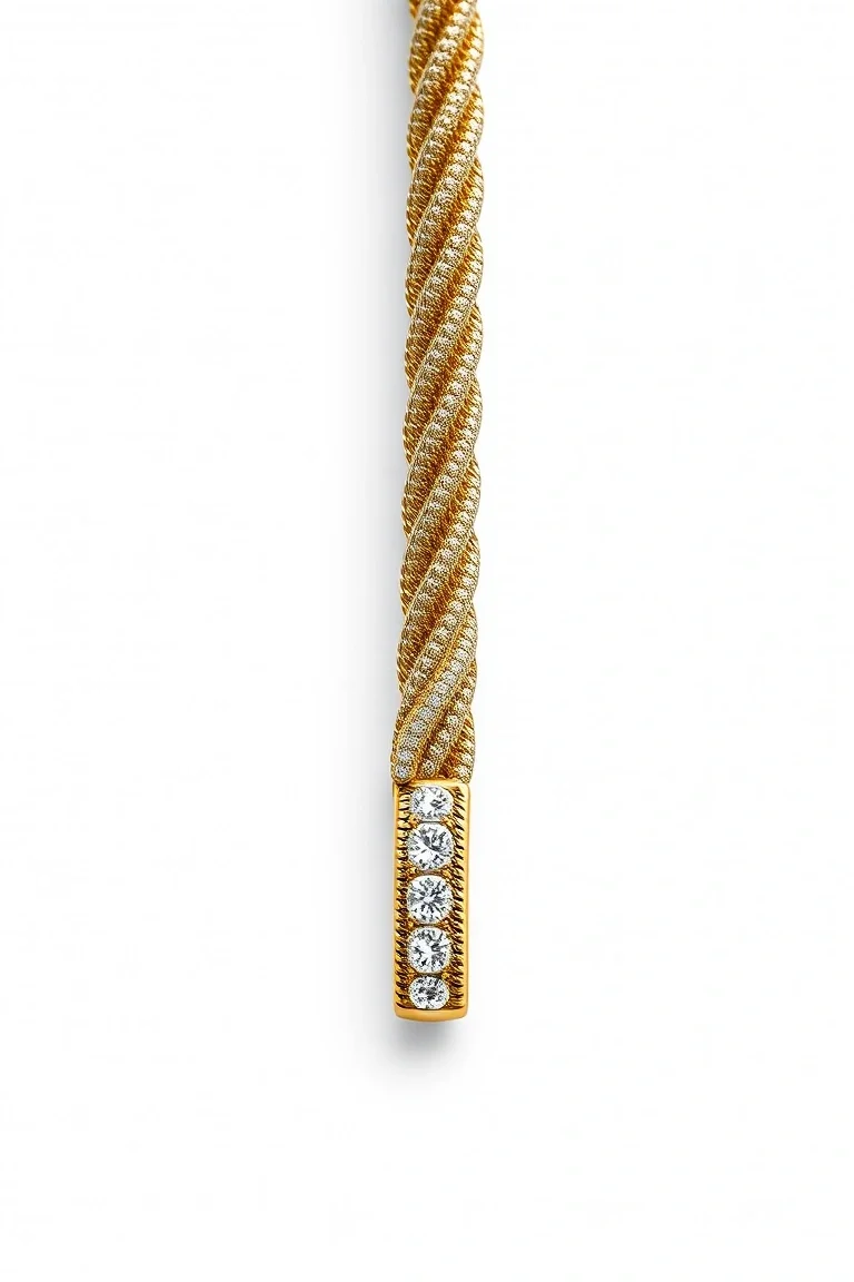 14K 3mm Diamond Cut Rope 8 In.