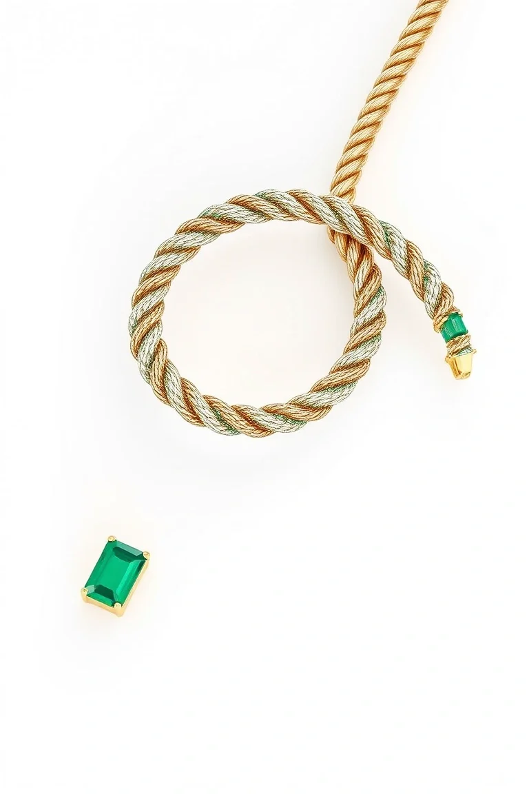 14K 4.25mm Emerald Cut Rope 8 In.