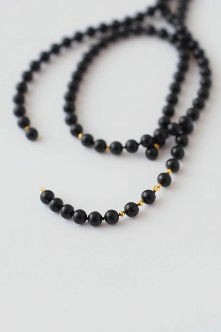 14K 4mm Black Necklace 16 In.
