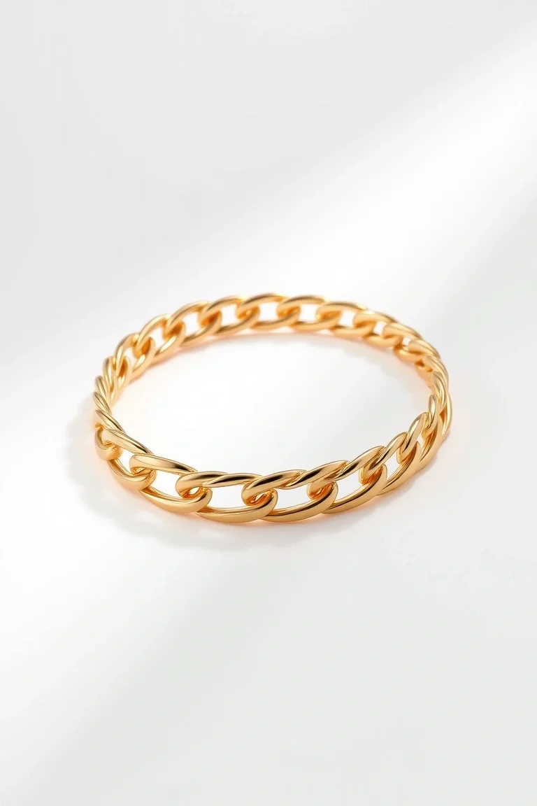 14K 4mm Concave Figaro 8 In.