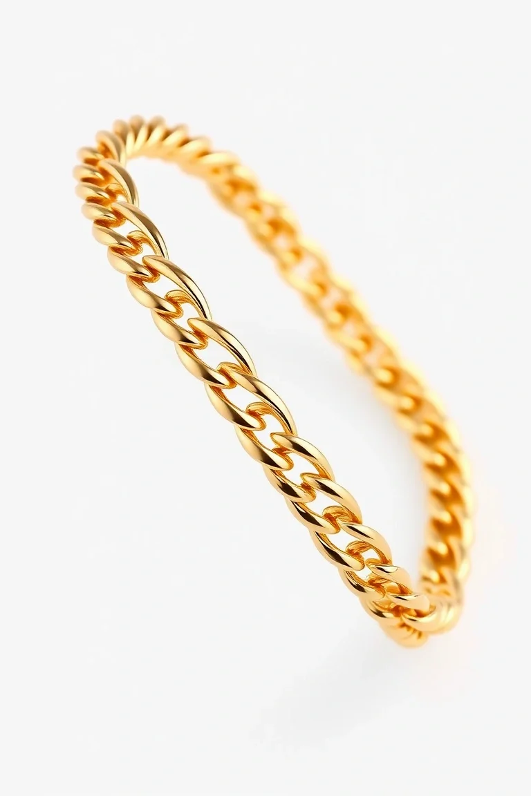 14K 4mm Concave Link 8 In.