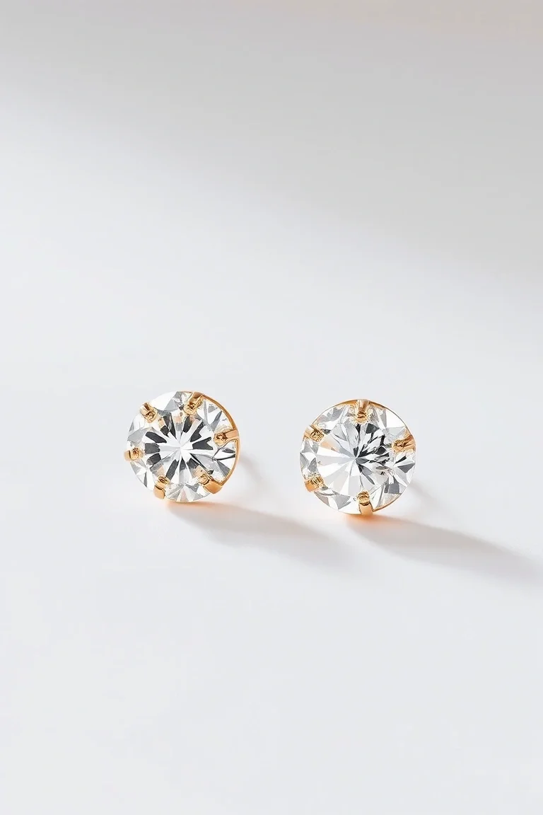 14K 4mm Diamond Cut Ball Earrings