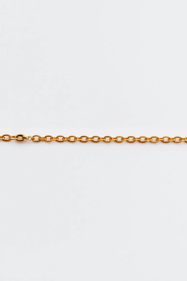 14K 4mm Handmade Flat Chain 18 In.