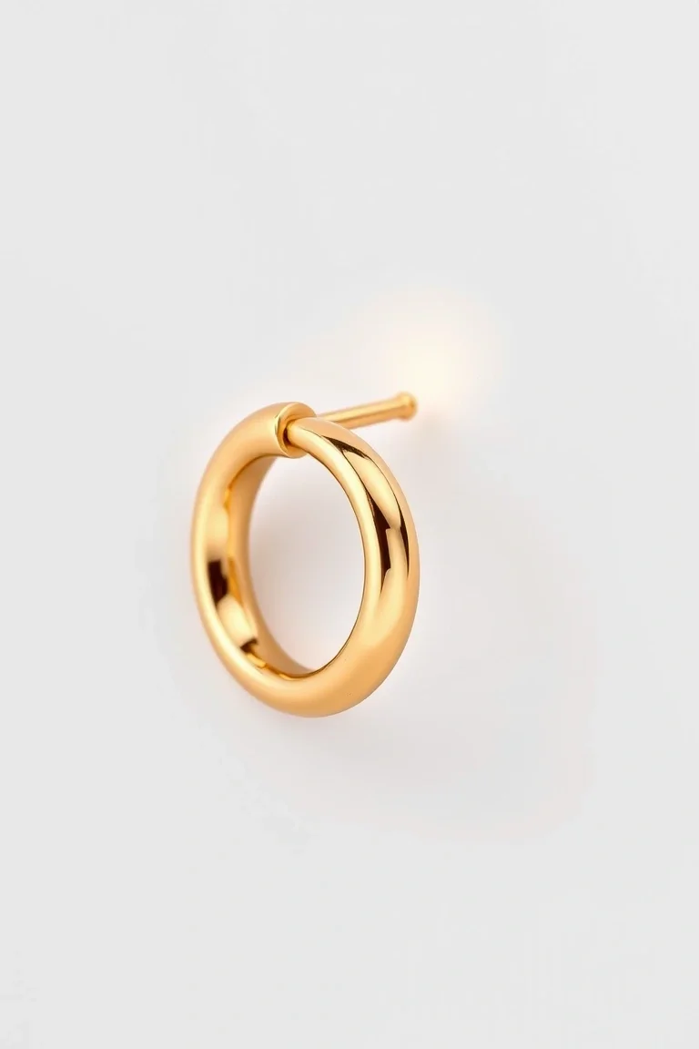 14K 4mm Light Weight Tube Earring