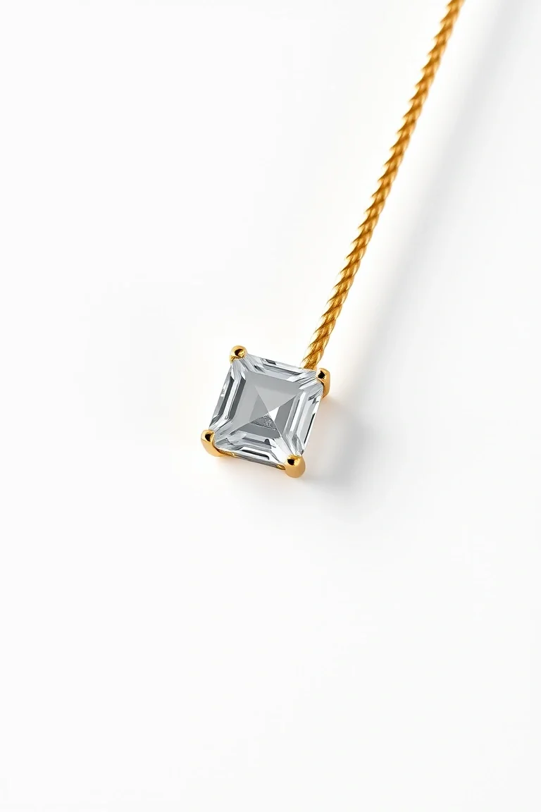 14K 5.75mm Emerald Cut Figaro 8 In.