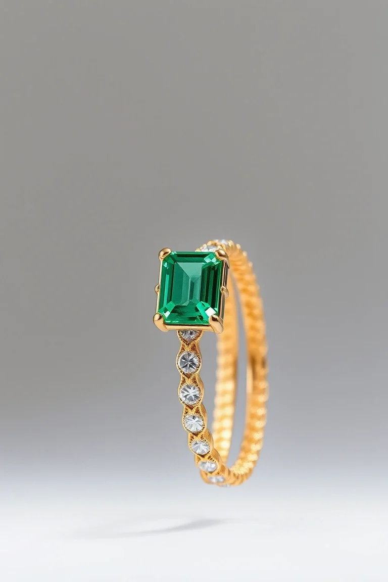 14K 5.75mm Emerald Cut Rope 8 In.