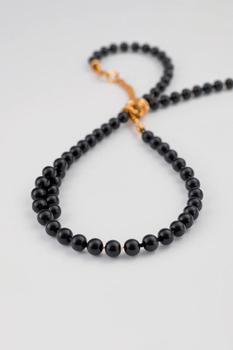 14K 5mm Black Necklace 16 In.