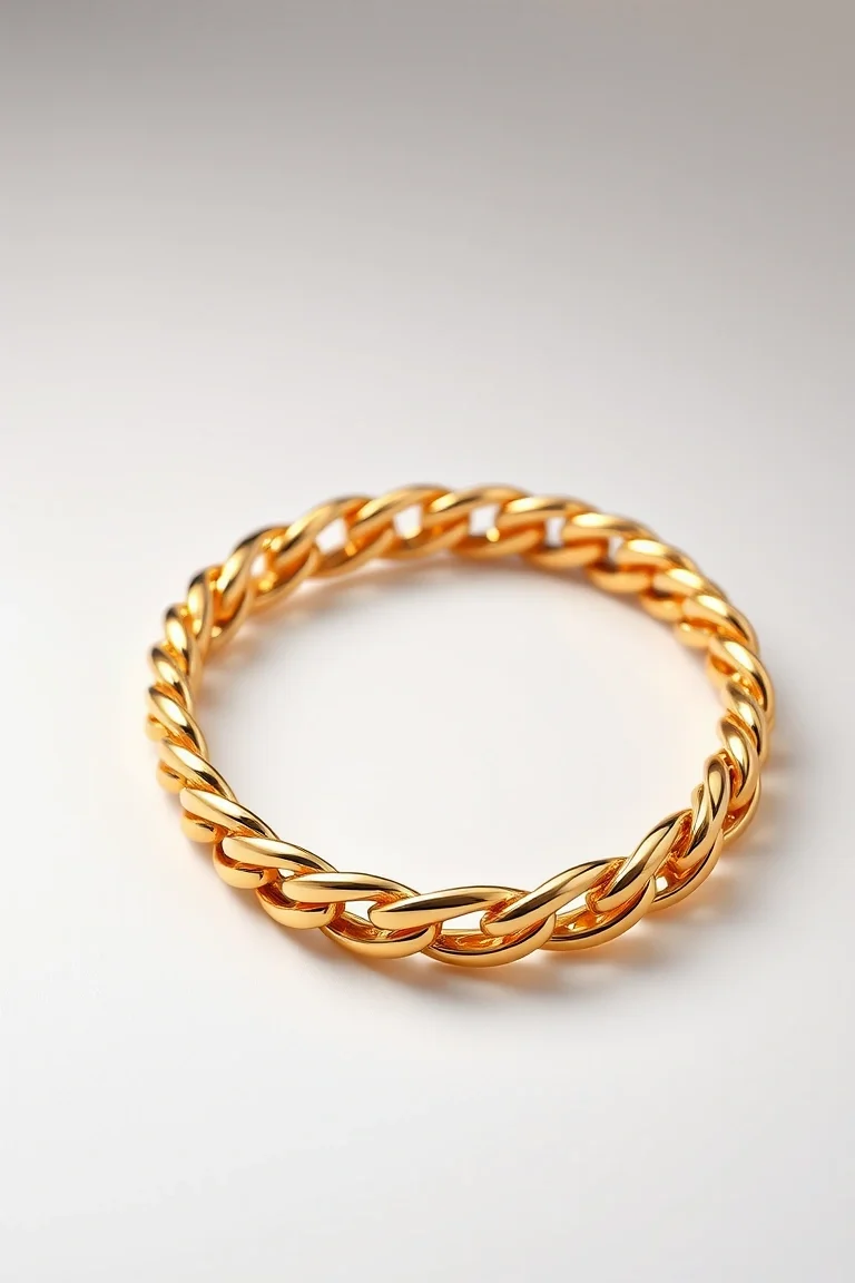 14K 6.8mm Concave Curb 8 In.