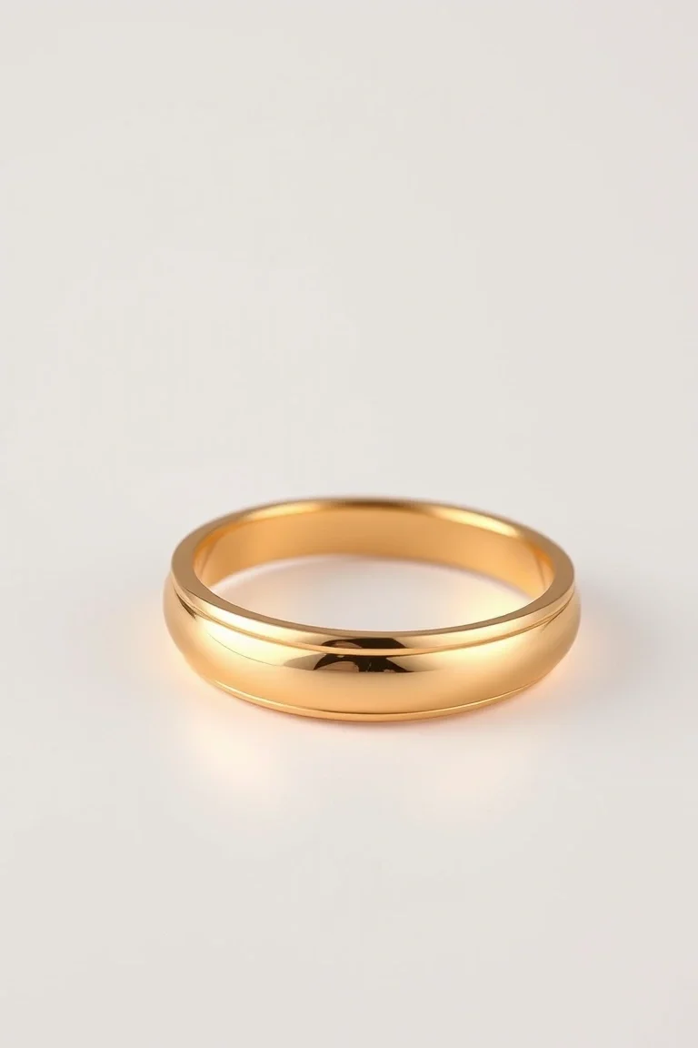 14K 7.4mm Domed Handmade Flat 7 In.