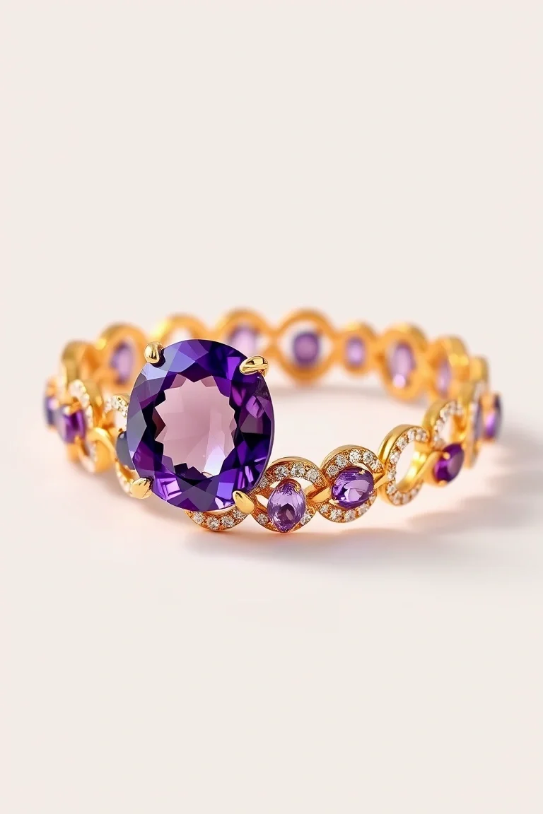 14K AMETHYST BRACELET