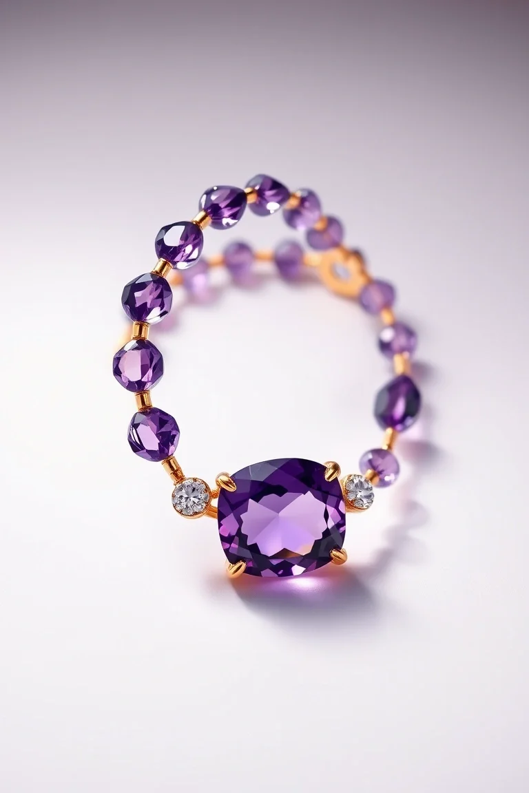 14K Amethyst Bracelet
