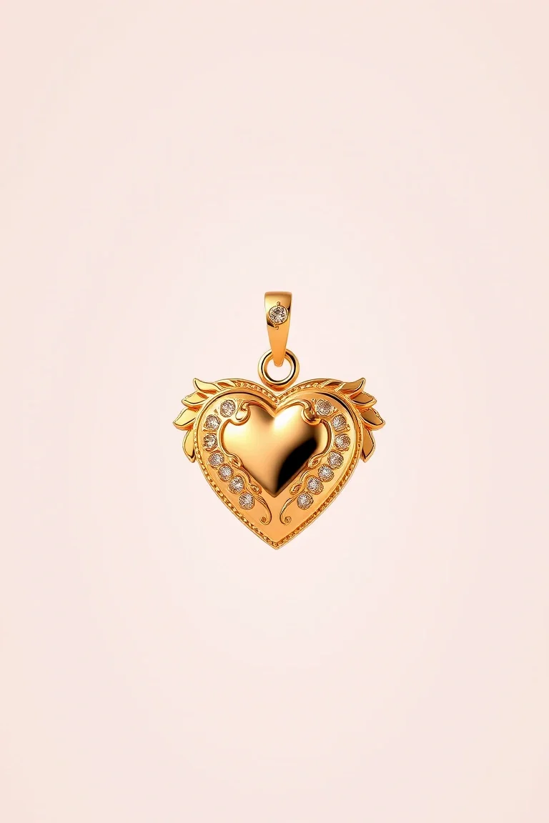 14K Angel Heart Charm