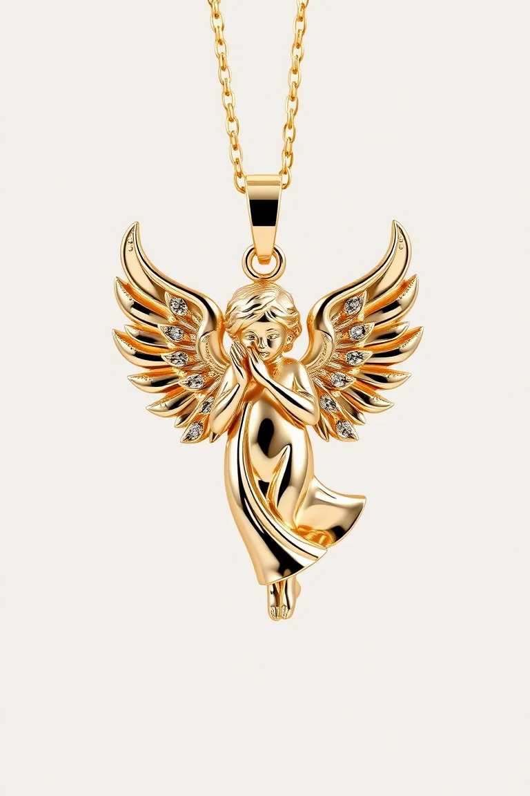 14K Angel Pendant