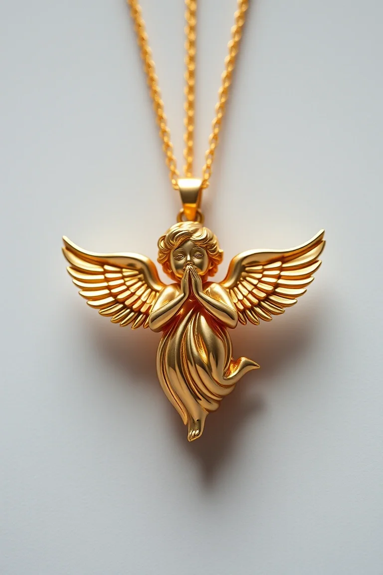 14K Angel Pendant