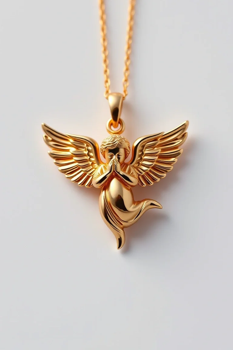 14K Angel Pendant