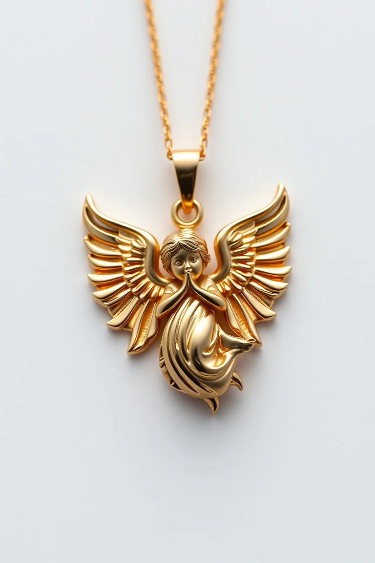 14K Angel Pendant