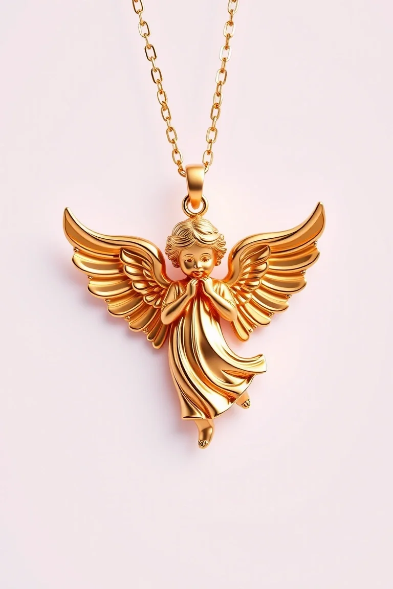 14K Angel Pendant
