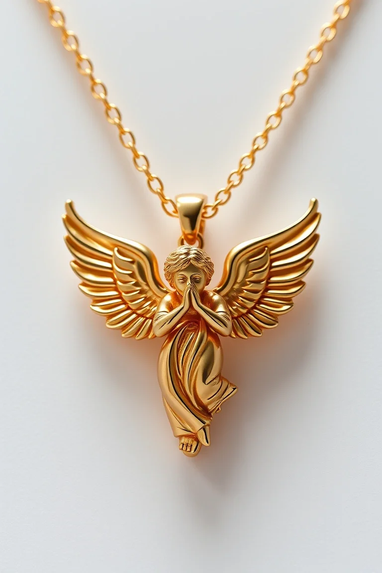 14K Angel Pendant