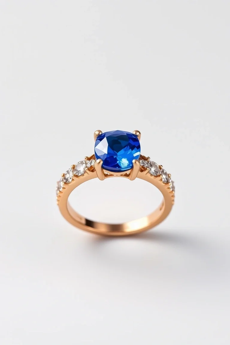 14K ANNIVERSARY SAPPHIRE DIAMOND BAND