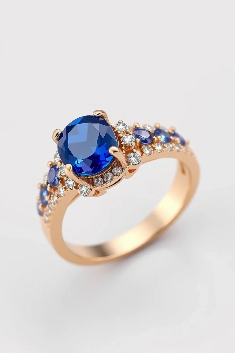 14K ANNIVERSARY SAPPHIRE DIAMOND BAND