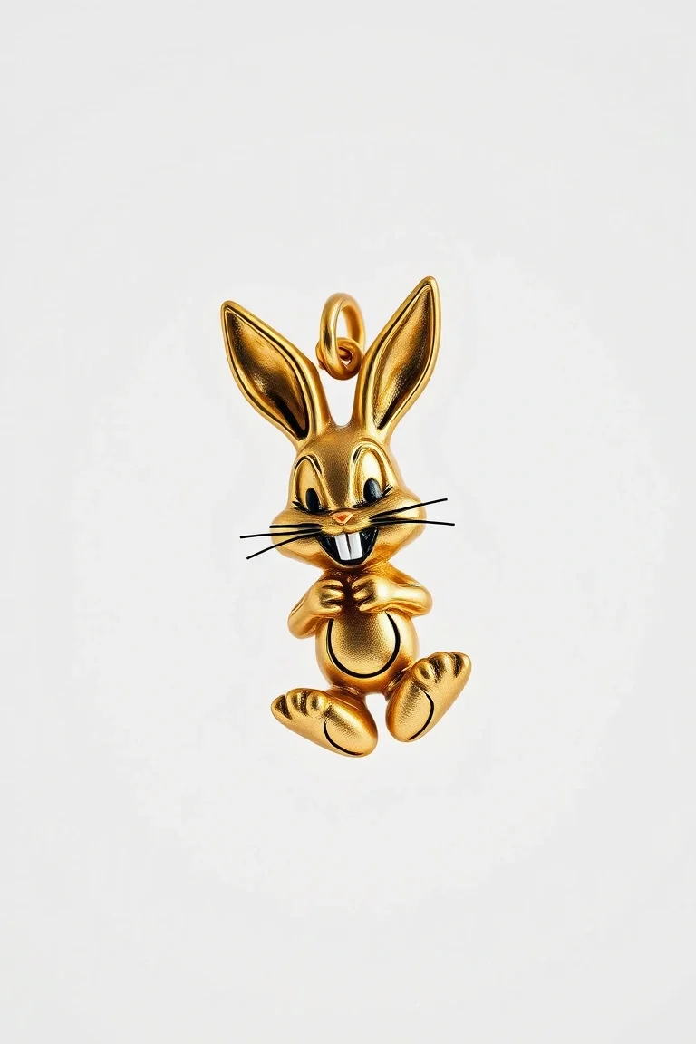 14K Antiqued Bugs Bunny Charm